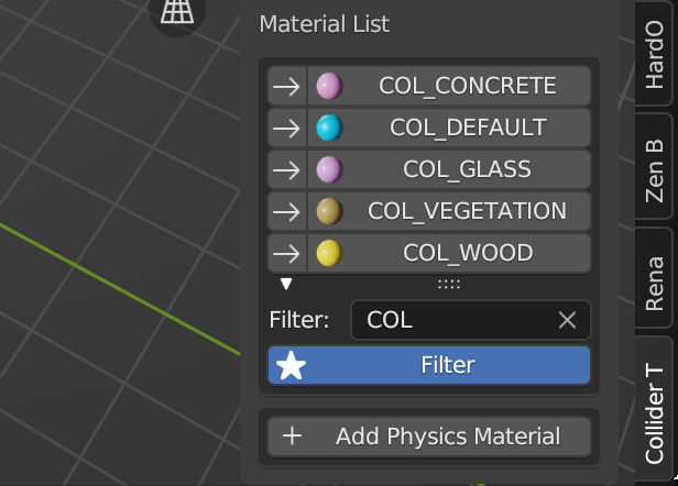 Animation of creating new physics materials