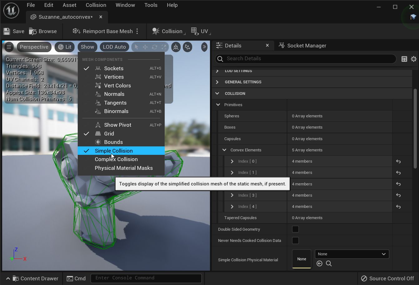 Static Mesh Editor